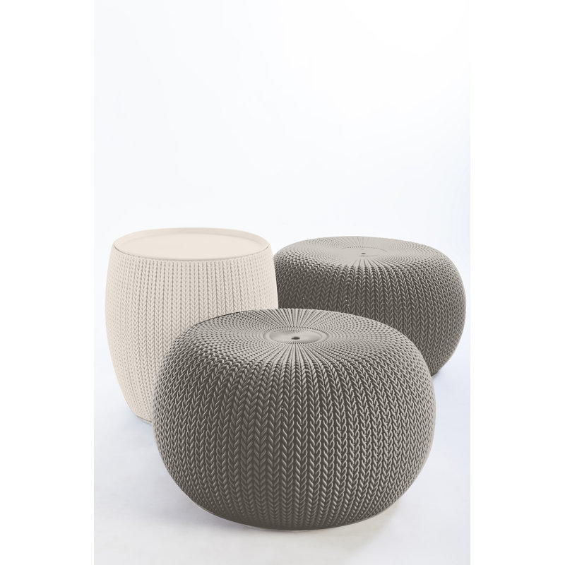 Sanderson Plastic Accent Stool, Harvest Brown/ Taupe