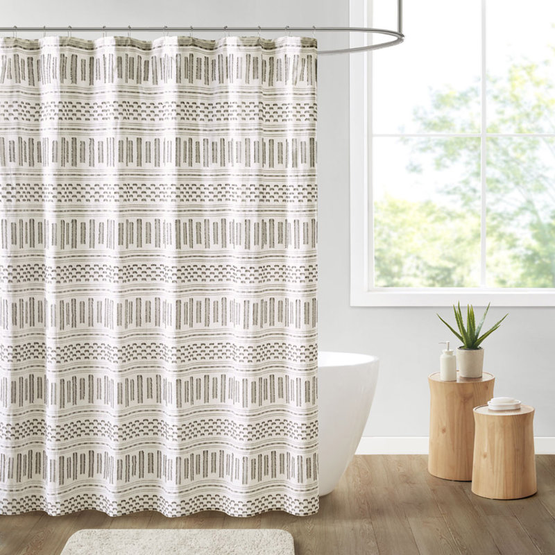 Rideau de douche en coton jacquard