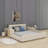 Full Size Upholstered Grounded Bed, Mother & Child Bed With Bedside Desk-1765574903