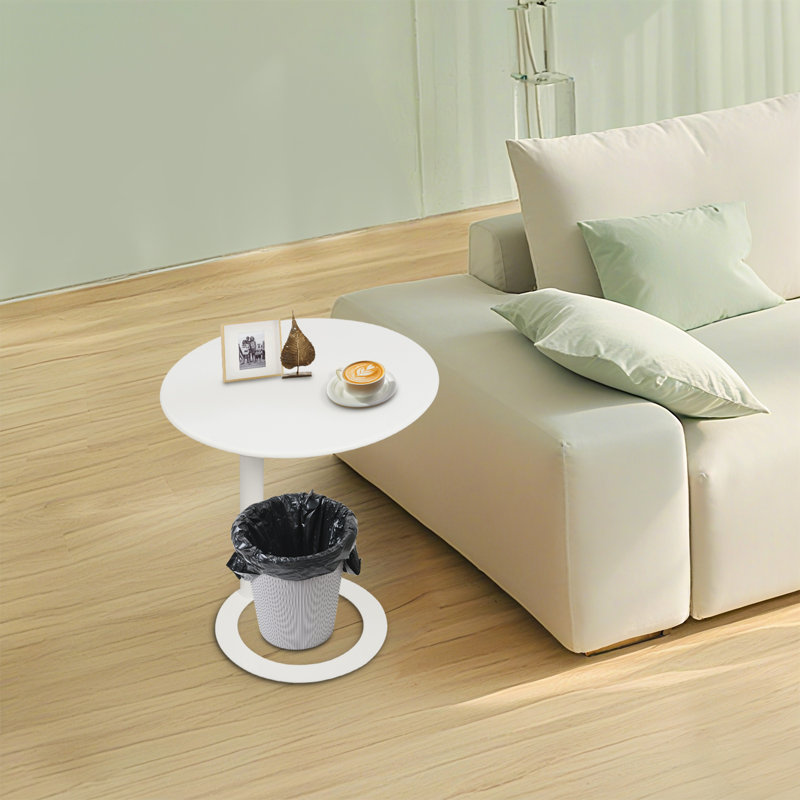 Table d'appoint ronde 18 po, Blanc