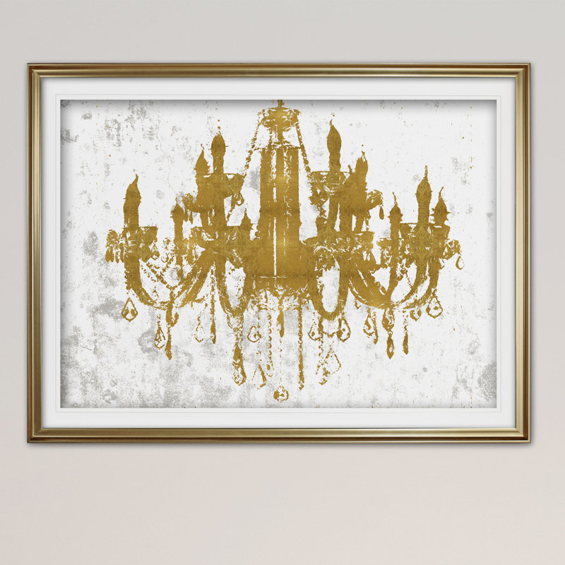Lustre champagne champagne doré, Or, H 28 po x l 38 po x P 1,5 po