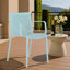 Fauteuil intérieur et extérieur, plastique empilable moderne avec dossier à lattes ergonomique, matériau PP toutes saisons-327483082