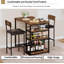 Ensemble de table et de chaises gain de place 3 pièces, brun vintage, 2 chaises avec coussins en PU, 3 étagères de rangement