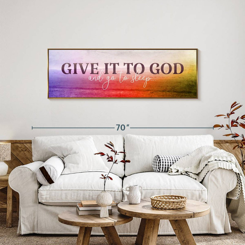 Donnez-le à Dieu II, Floating Frame Gold, 57" X 19"