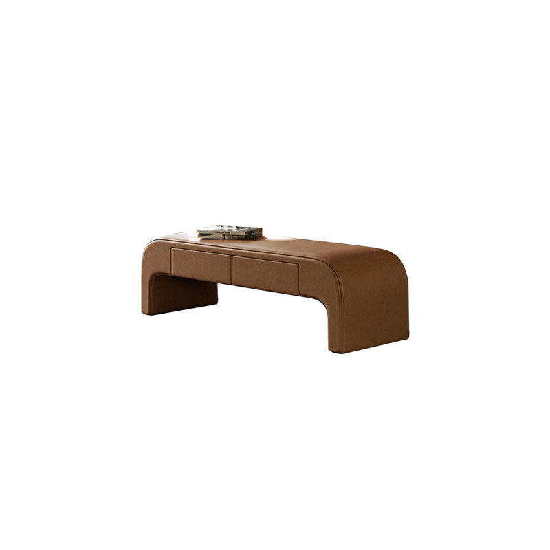 Banc de rangement rembourré en similicuir Haughbrook, Orange