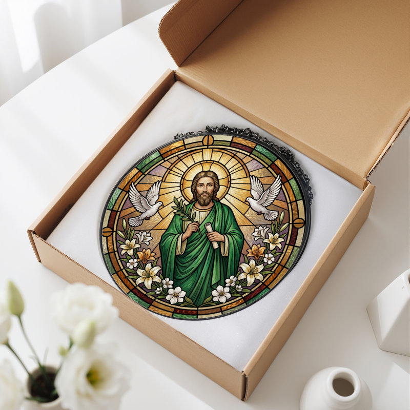 Panneau de vitrail en verre coloré, 7,8 heures, H 7,8 po