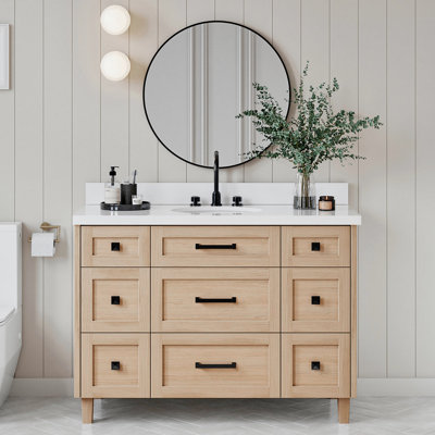 Meuble-lavabo simple en bois massif 67 po ARIEL Monrow