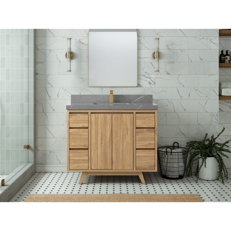 42'' Single Bathroom Vanity with Top, Piatra
