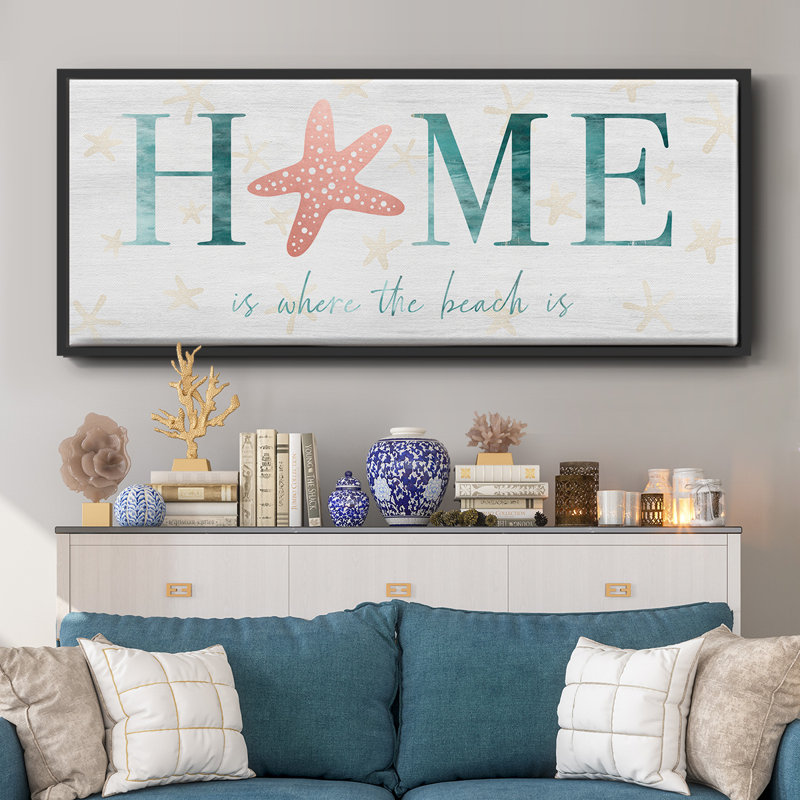 Home Beach- Framed Canvas, 24" H x 60" W