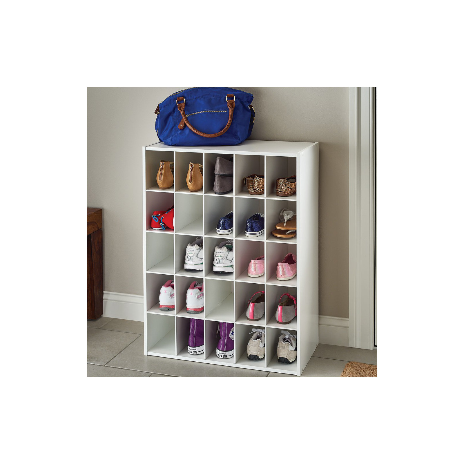 Stackable Organizers 12 Pair Shoe Rack, White
