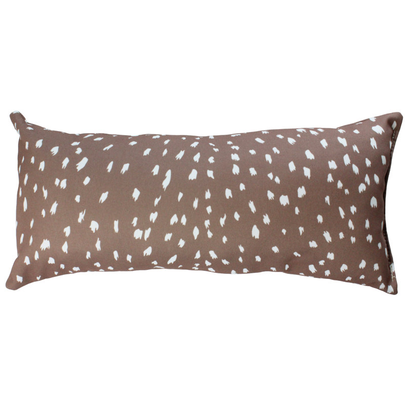  Polyester / Mélange de polyester Housse de coussin lombaire rectangulaire et insert, Moka