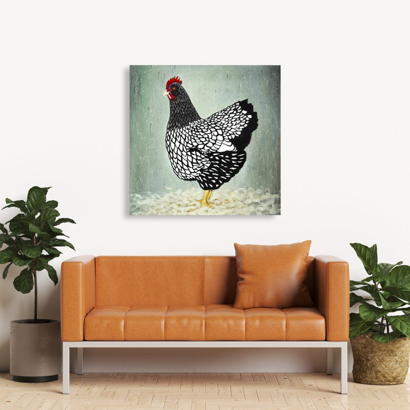 Poule Wyandotte, art sur toile, plumes d'animaux