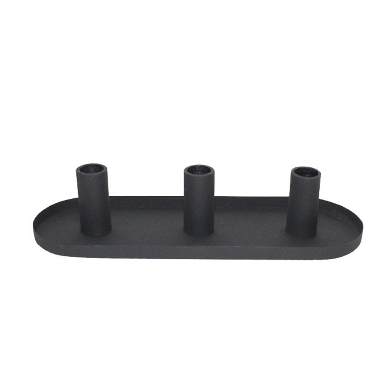 2.5'' H Aluminum Tabletop Candlestick, Black