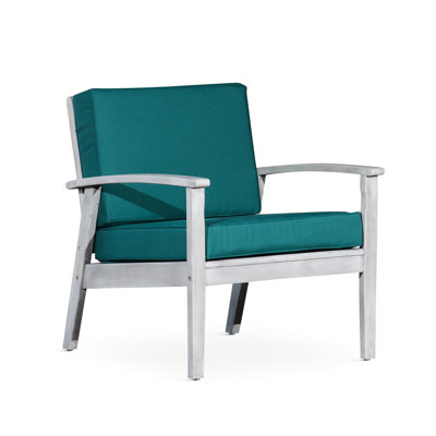 Fauteuil profond en eucalyptus foncé gris foncé, élégant pour la détente en plein air et la détente dans les zones grises