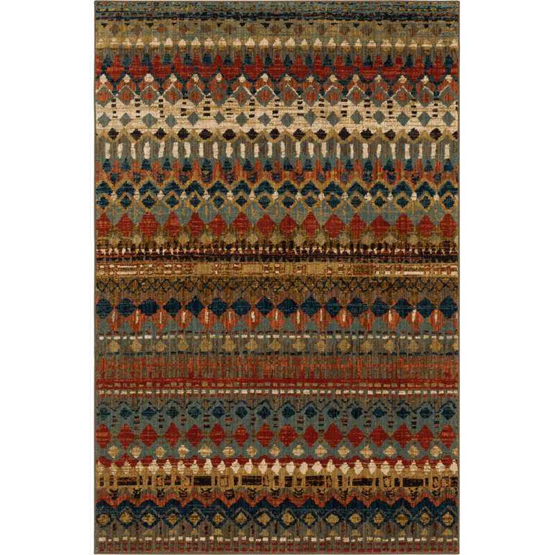 Tapis intérieur en polyester tissé Saïgon pelucheux résistant aux taches et à la décoloration, Rectangle 12 pi x 15 pi