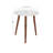 Aiden Wood Handmade Intricately Carved Floral Side End White Accent Table with 3 Slender Legs