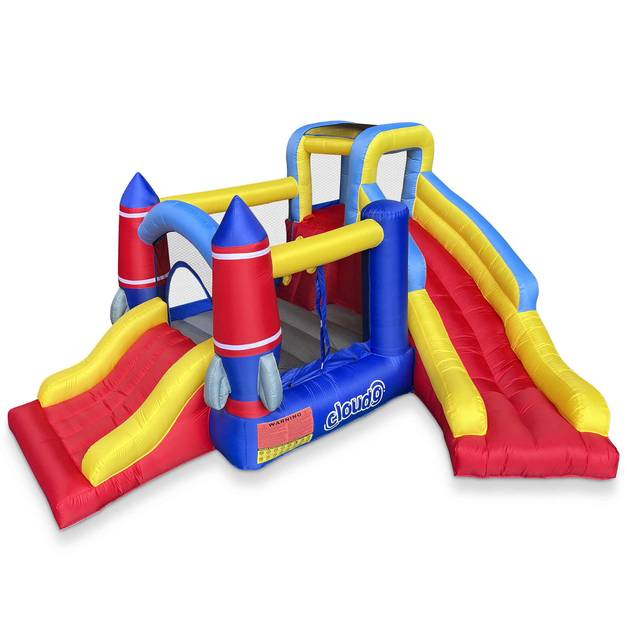 Cloud 9 12 X 13 Rocket Bounce House With Slides And Air Blower Wayfair 7751