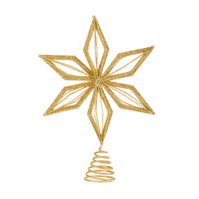 Sparkly Gold Metal Star Tree Topper