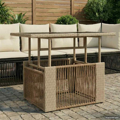 Wicker Outdoor Coffee Table , 100cm cm W 55cm cm D