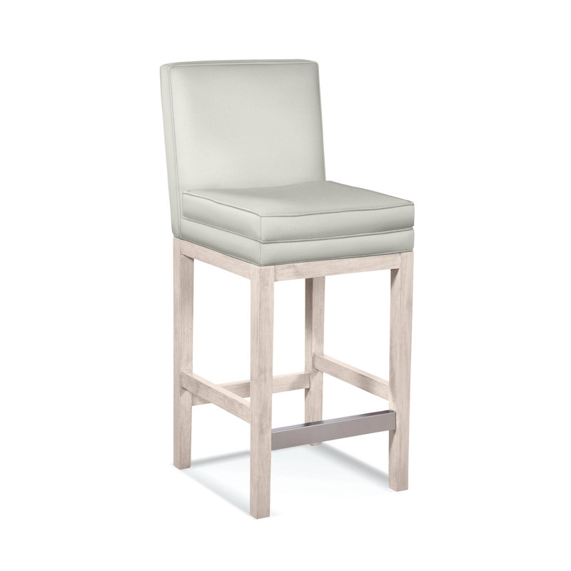 Upholstered Stool, Gray Sugar Performance; 0863-84, Bisque Finish