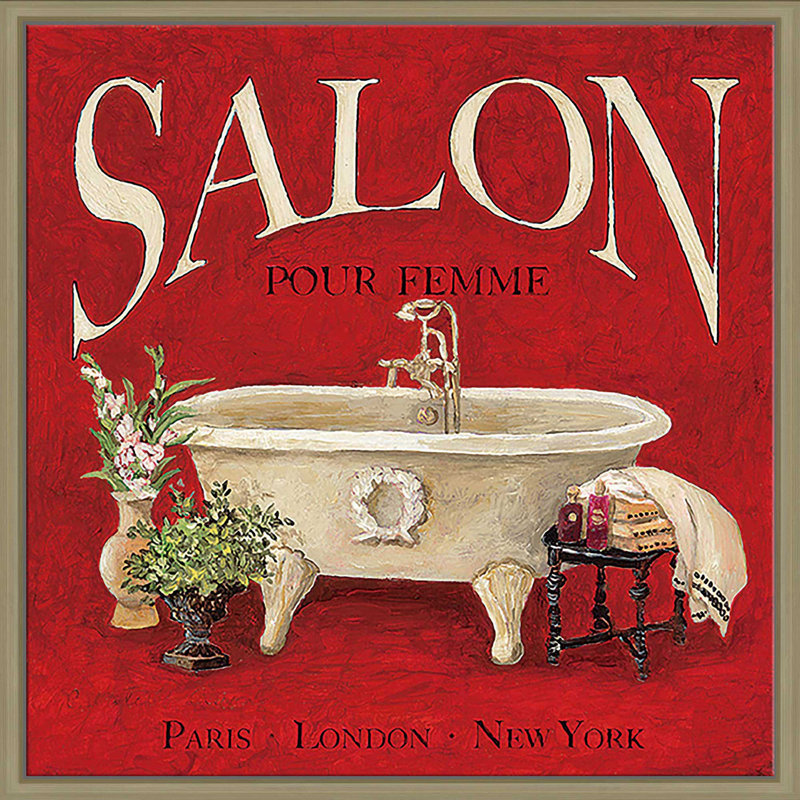 «Salon pour femme» par Charlene Olson, Cadre flottant champagne, H 21,5 po x l 21,5 po x P 2 po