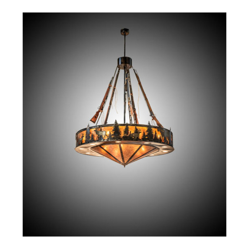 Luminaire suspendu unique en cuivre antique à 17 lumières Jaleiah