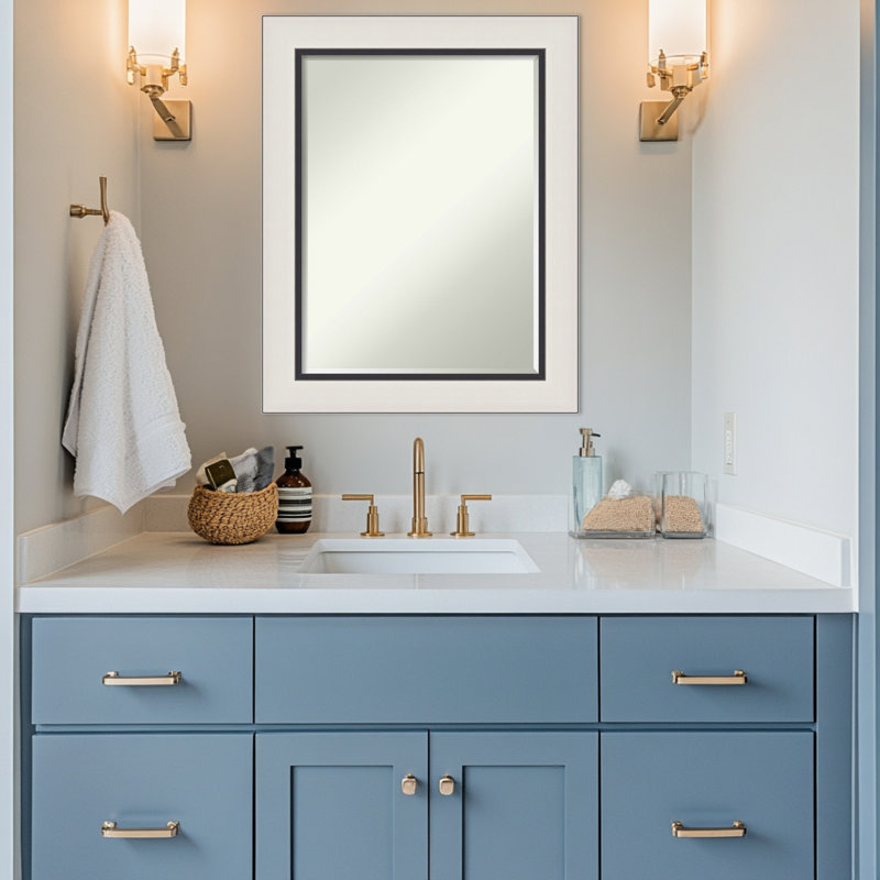 Miroir mural de salle de bain Ellie, Argent noir