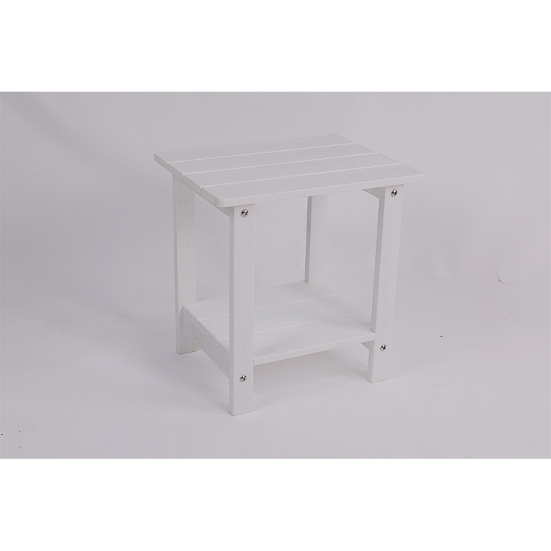 Sturdy Double-Layer Outdoor Side Table With Ergonomic Design And Weather-Resistant Build For Patio Comfort, Gray