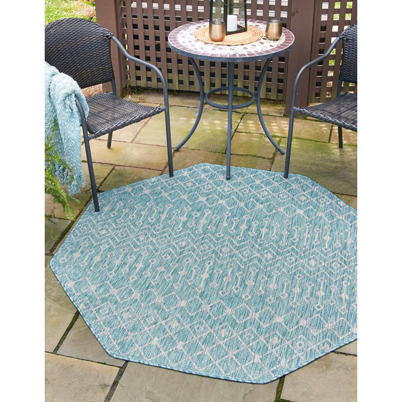 Kimber Geometric Indoor / Outdoor Rug, Octagon 7'10" x 7'10"