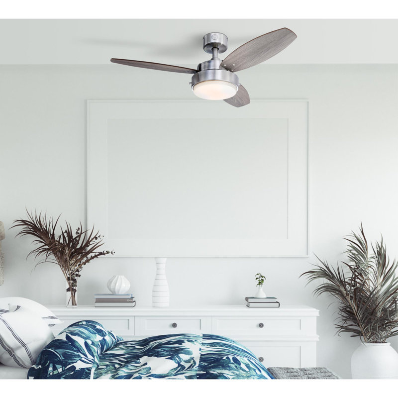 Alloy 42'' Ceiling Fan with Light Kit, Brushed Nickel