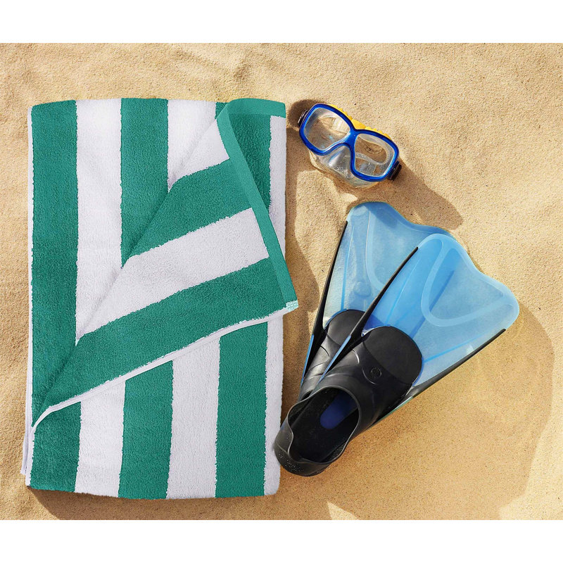 100% Cotton Beach Towel, Blue/White/Green/Yellow/Orange