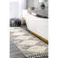 Tapis blanc cassé / gris anthracite à poils longs pour salon, chambre à coucher, salle à manger-1074823283