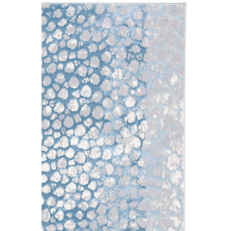 Gupton Abstract Gray/Blue Area Rug, Rectangle 5'5" x 7'7"
