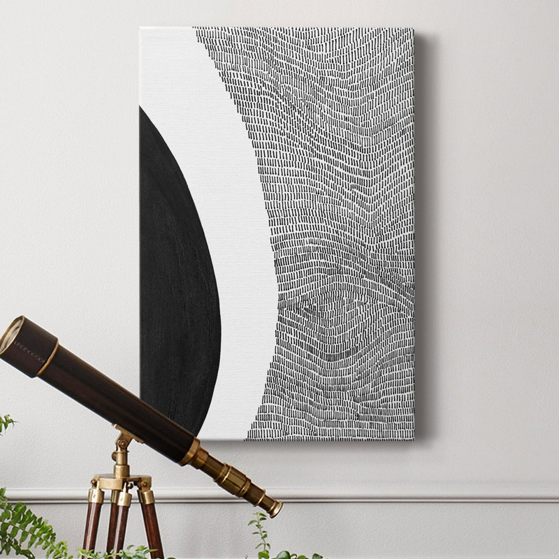 «Black & White Abstract II», reproduction sur toile tendue, H 36 po x l 24 po x P 1,5 po