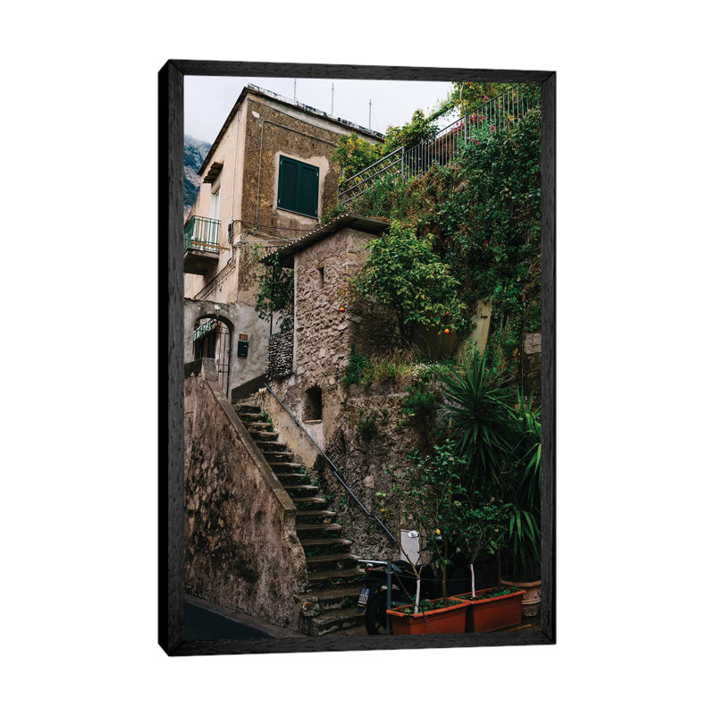 Rainy Positano III by Bethany Young - Print on Canvas, Black Framed, 66.04cm H x 45.72cm W x 3.81cm D