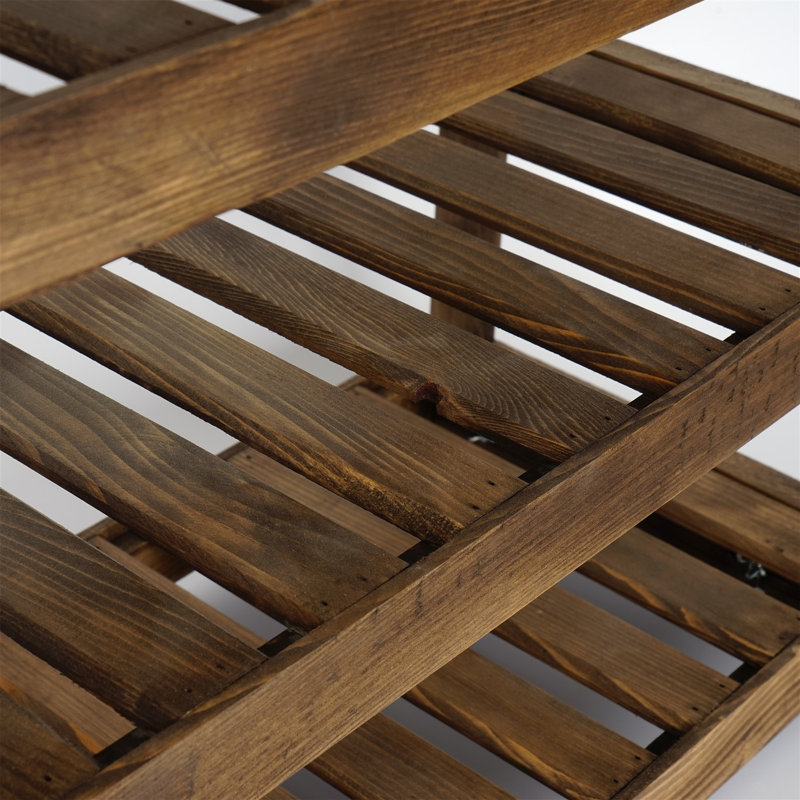 6 Pair Solid Wood Shoe Rack