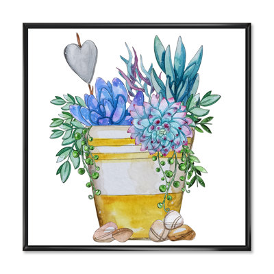 «Blue Succulent Plant Composition», impression sur toile