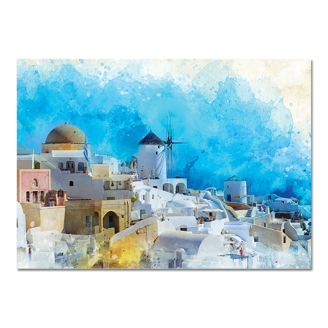 Glasbild Santorini von Giallobus