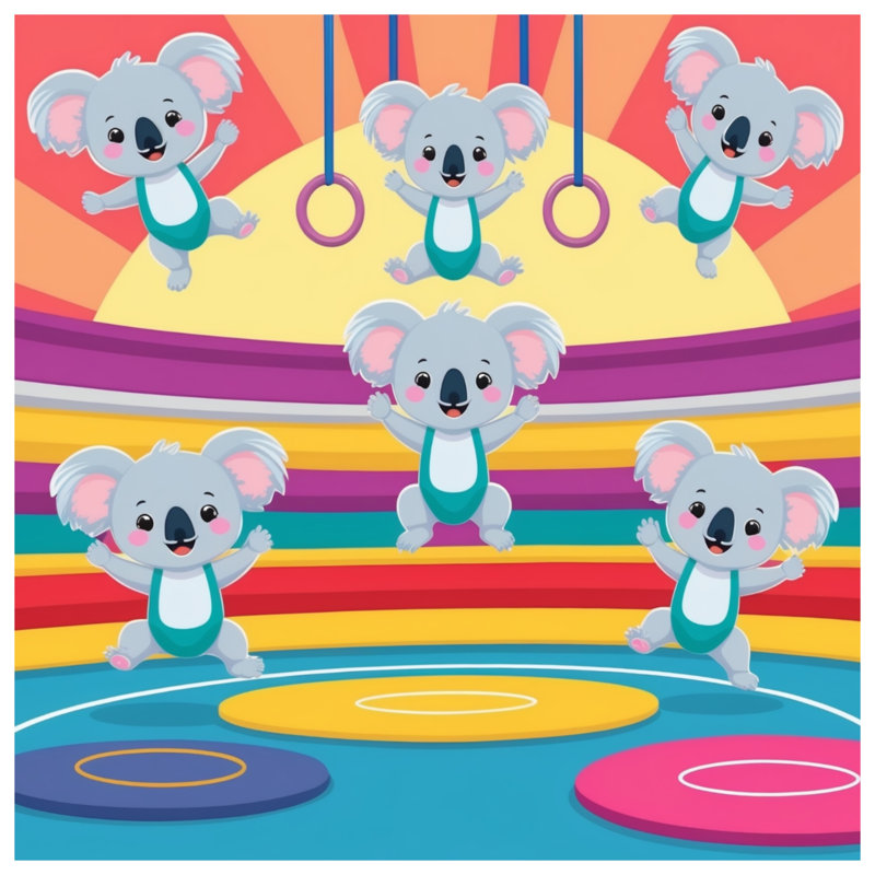 Couvertures ludiques de gymnastique Koala, L 50 po x H 60 po