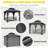 10FT ×10FT Outdoor Aluminum Patio Gazebo, Galvanized Steel Hardtop Gazebo with Privacy Curtain and Mosquito Netting-107244790
