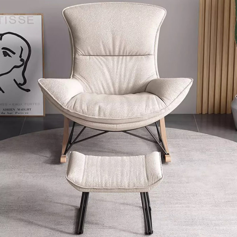 Chaise berçante de salon nordique simple, Blanc cassé