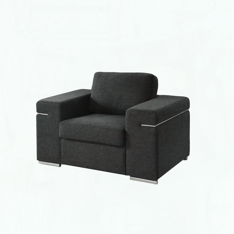 Chaise avec accoudoirs en tissu Gianna - Style européen, Noir