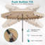 Parasol de patio 10 pi avec réglage de l'inclinaison de la manivelle et volants avec dessus ventilé et 8 nervures-961065342