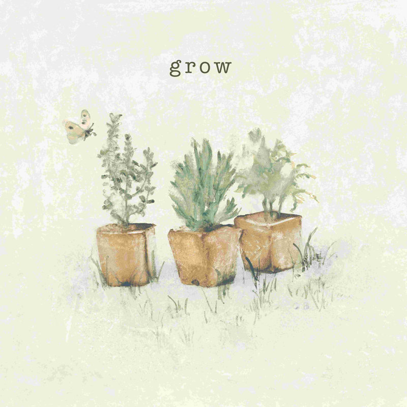 «Garden Plants» par Cheri Blum, peinture, H 12 po x l 12 po, Toile tendue