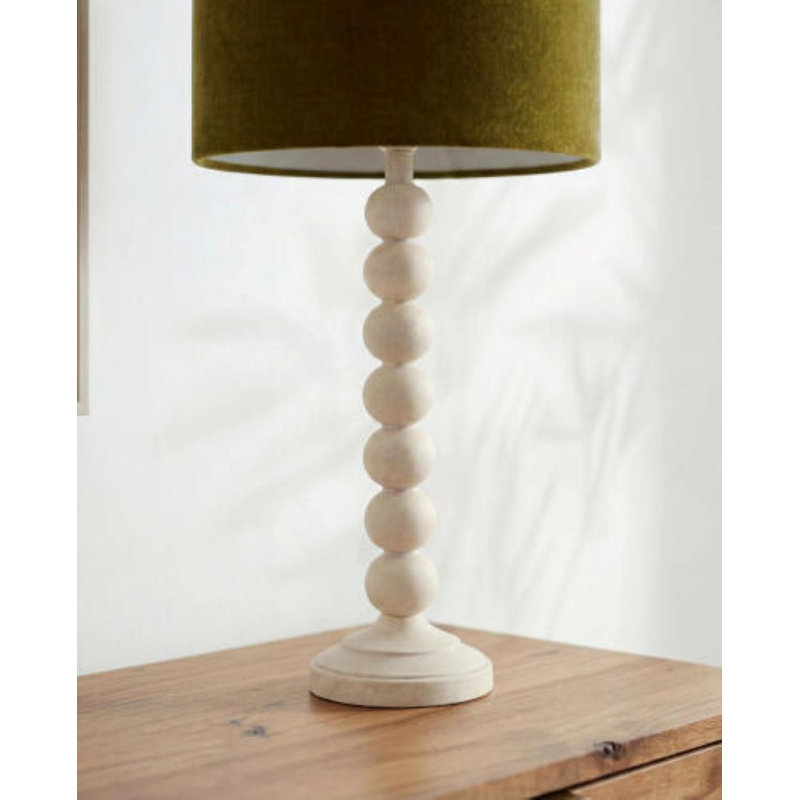 Elaine Table Lamp, Cream, Green, 32" H x 15" W x 20" D