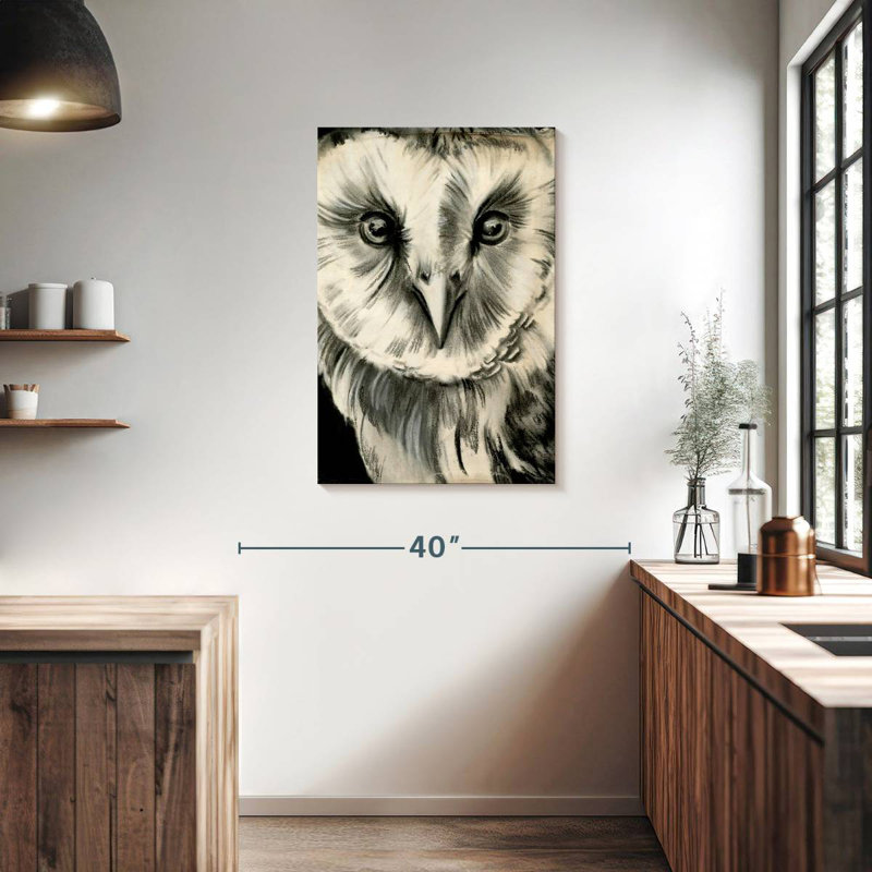 Brampt Charcoal Owl II, 36" H x 24" W