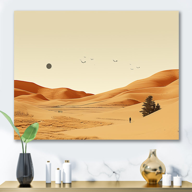 Désert au clair de lune Mirage paysage - désert, art mural, H 12 po x l 20 po x P 1 po, Toile tendue