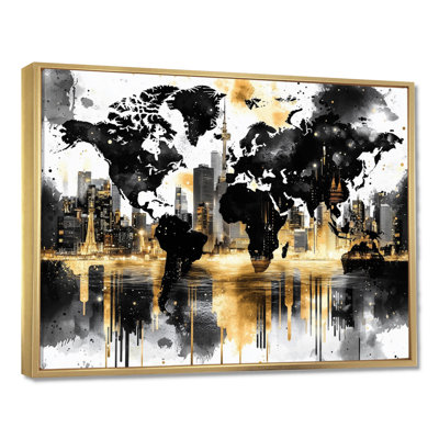 World Map With Landmarks II - World Map Canvas Print