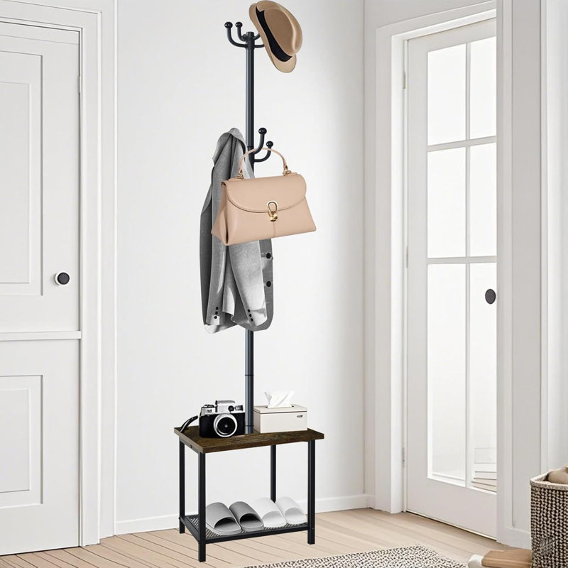 Portemanteau avec banc et rangement pour chaussures, portemanteaux sur pied, portemanteau avec 12 crochets