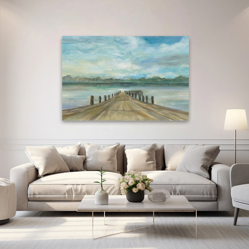 Lake Pier - Horizons, quais et nuages, H 60 po x l 40 po